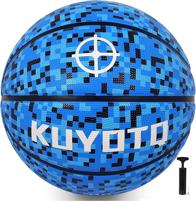 KUYOTQ Kids Youth Adult Size 3/4/5/6/7 (22/25.5/27.5/28.5/29.5") Basketball Premium Rubber or Faux Leather Basketball Indoor Outdoor Basketball for Boys Girls Womens Mens Basketball Gifts (Deflated)