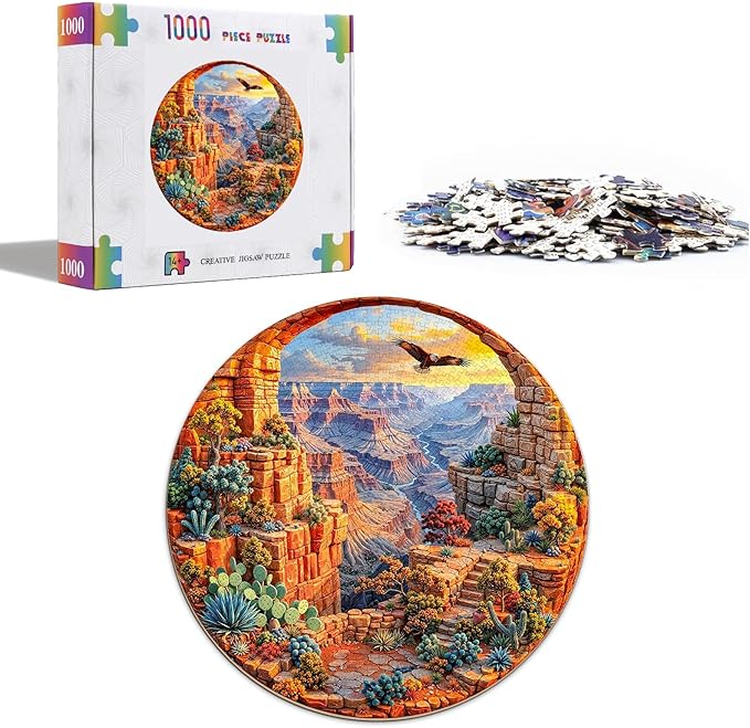 National Parks Puzzles for Adults 1000 Pieces, Round Nature Jigsaw Puzzles 1000 Pieces, Impossible Difficult Hard Challenging Puzzles for Adults, Art Puzzle for Home Decor (26.5 * 26.5in)