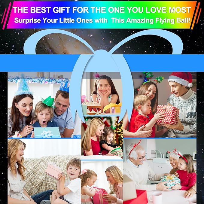 Flying Orb Ball Toy,2026 Upgraded Parachute LED,Magic Hand Controlled Flying Gravity Ball,Cosmic Globe Boomerang,Cool Christmas Birthday Gift for 6 7 8 9 10+ Year Old Boys Girls-Blue & Purple