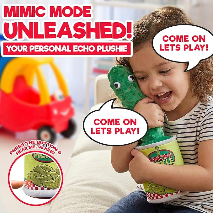 Gagster Dancing Pickle – Sings, Repeats What You Say & Tells Jokes – Hilarious Electronic Yodeling Pickle – Dance, Weird Random Stuff for Anyone Who Loves Funny Gag Gifts
