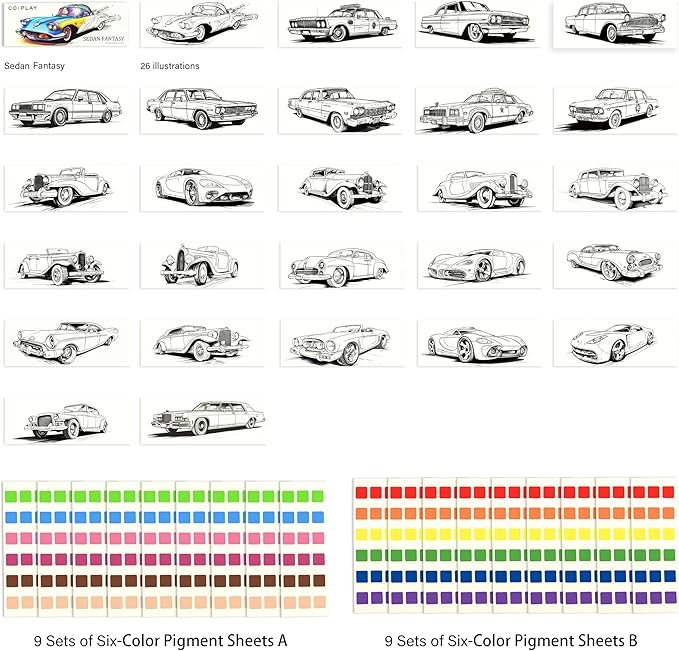 COIPLAY 648 Color Blocks Watercolor Paint Set, 52-Bookmarks, 3 Brushes, Silicone Cup, Travel & Adventure Coloring Books, for All Ages, Travel-Friendly, Easy to Use,All in One Art Supplies Craft kit