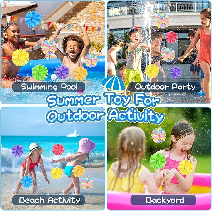 60 Pcs Reusable Water Balls for Outdoor Water Sponges Kids Games Toys Soft Quick Soak Pool Fight Toys for Summer Activities Backyard Trampoline Beach Party (Fresh Color)