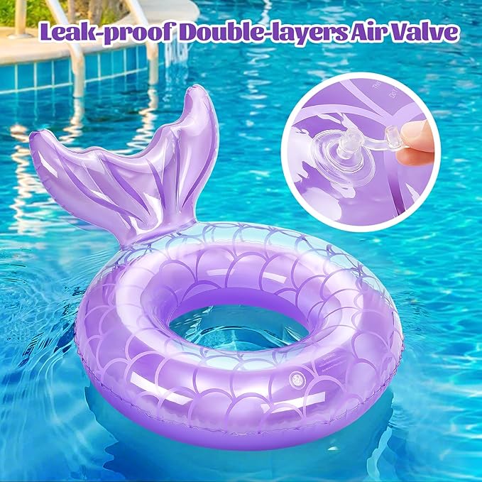 MoKo Inflatable Swimming Ring, Cute Pool Float Tube Decorations Swim Tubes Outdoor Pool Beach Water Floats Party Supplies Floaties