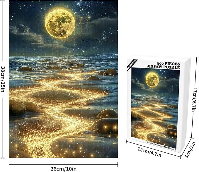 Great Jigsaw Puzzles for Adults 300 Pieces Moon Beach Puzzles for Adults Toys Gift Family Decoration Kids Puzzle
