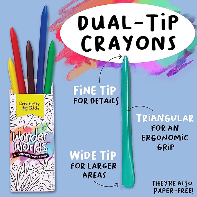 Creativity for Kids Wonder Worlds 3D Coloring Craft Kit 2 Pack: Outer Space and Underwater Voyage - Gifts for Boys and Girls (Ages 5+)