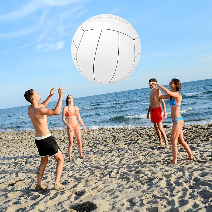 Libima 2 Pcs 27 Inch Giant Inflatable Volleyball Large Sports Ball Beach Summer Swimming Pool Accessories for Outdoor Party Activity Themed