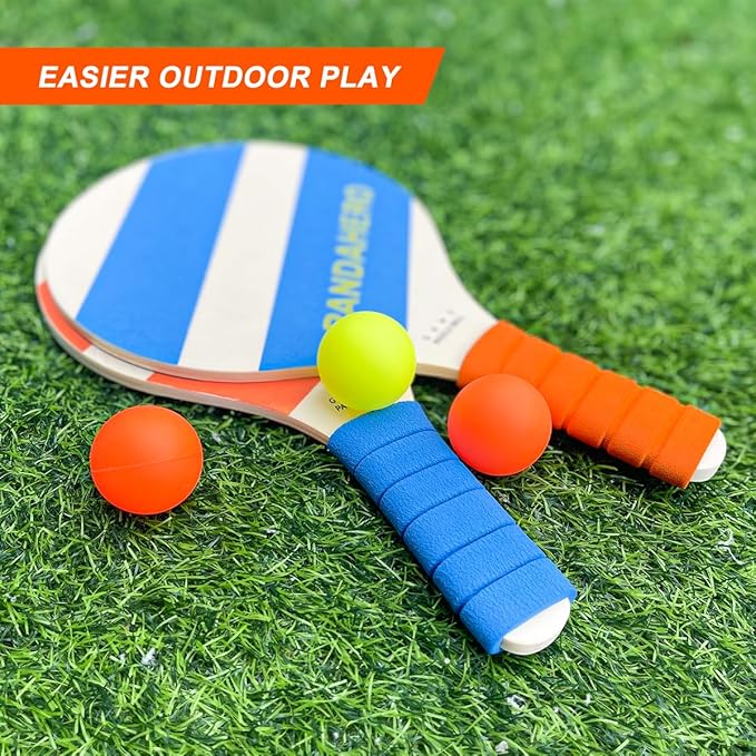 Pandahero Beach Paddle Ball Replacement Set - 12 Colorful High Visibility Waterproof Balls, Suitable for Smash Ball, Pro Kadima, and All Kinds of Outdoor Beach Paddle Games