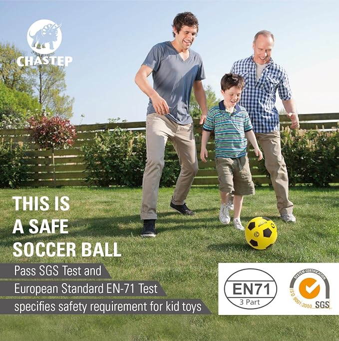 8" Foam Soccer Training Ball Perfect for Child 3+ Play and Excercise Soft Kick - Practice and Backyard Play - Best for First-Time Yellow/Black