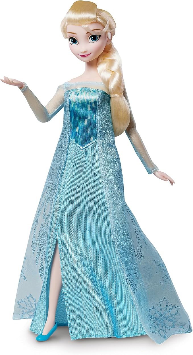 Disney Store Official Elsa Story Doll (Blue Dress) - 11 Inches - Includes Coloring Book and Additional Dress, Princess Doll in Classic Outfit, Disney Princess Toys for Girls