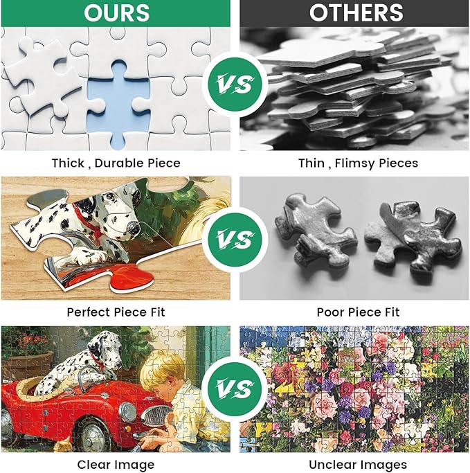 300 Piece Puzzle for Adults, Cute Dogs Jigsaw Puzzle 300 Pieces, Funny Cat Jigsaw Puzzles for Adults Seniors, with Letters on Back, Fun Challenging Family Games Holiday Party Gifts, 20.5×15 in