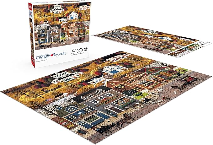 Buffalo Games - Charles Wysocki - Hawk River Hallow - 500 Piece Jigsaw Puzzle Colorful Puzzle for Adults – Precision-Cut Pieces, Beautiful Artwork, and Hours of Relaxing Fun