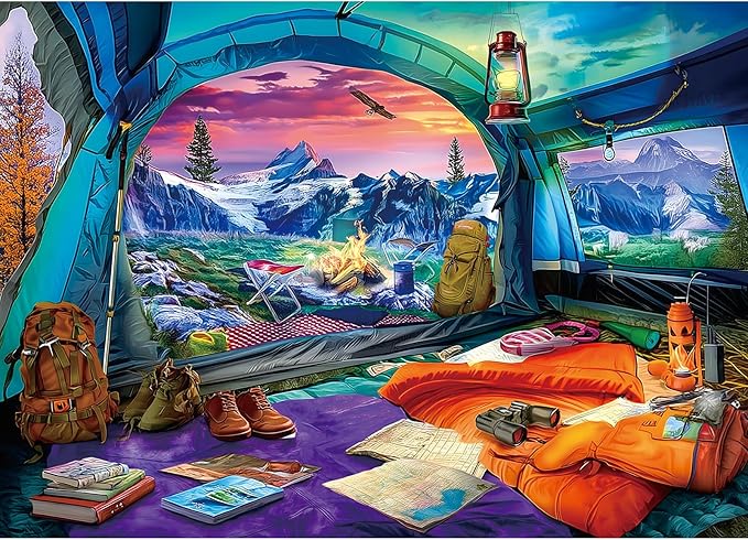 1000 Piece Jigsaw Puzzles for Adults, Mountain View Camping Puzzle, AImpossible Hard Difficult Challenging Puzzles for Adults, Gift for Adult Jigsaw Puzzle Lovers, 27.5 x 19.7 inch