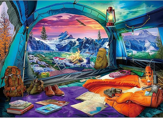 1000 Piece Jigsaw Puzzles for Adults, Mountain View Camping Puzzle, AImpossible Hard Difficult Challenging Puzzles for Adults, Gift for Adult Jigsaw Puzzle Lovers, 27.5 x 19.7 inch