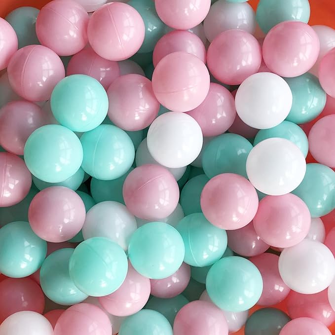 MoonxHome Ball Pit Balls for Toddlers, BPA Free Crush Proof Plastic Toy Balls for Ball Pit, Children's Pool Water Toys, Macaron Ocean Balls for Play Tent 2.15 Inch Pack of 100 200 500 800 1000