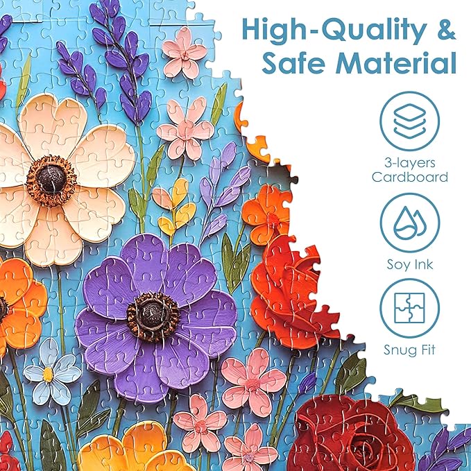 Flower Jigsaw Puzzles for Adults 1000 Pieces,Mosaic Flower Puzzle,Impossible Puzzle, Nature Plant Puzzle, Spring Floral, Interlock Perfectly No Dust,Home Decor,Gifts for Friend Parents(27.5x19.6 in)