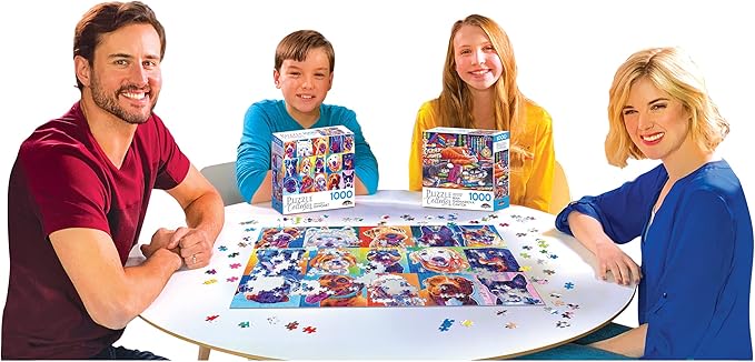 RoseArt - Puzzle Collector - Happy Dawgs - 1000 Piece Jigsaw Puzzle for Adults