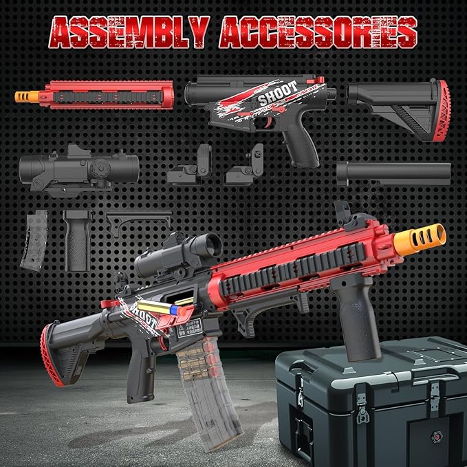 EagleStone Automatic Realistic Toy Gun for Boys, Shell Ejecting Foam Blaster for Kids Ages 8-12,Sniper Rifle,2 Magazines,150 Darts,30 Shells, Electric Machine Guns Toys for Adults Birthday Xmas Gifts