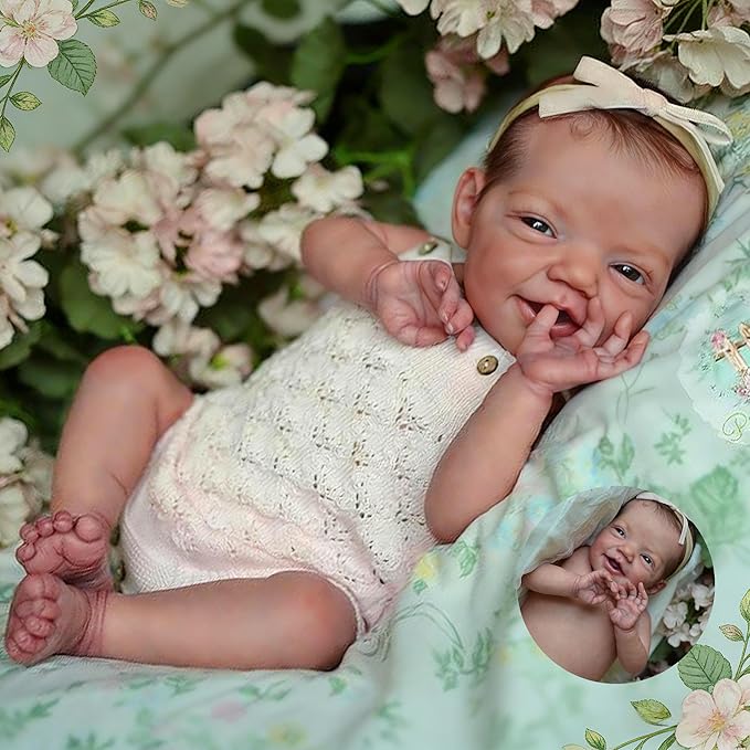 Anano Reborn Baby Dolls Silicone Full Body-20 in Realistic Baby Doll Newborn Girl, Full Silicone Babys Doll, Real Life Babys Reborn Dolls Anatomically Correct with Accessories