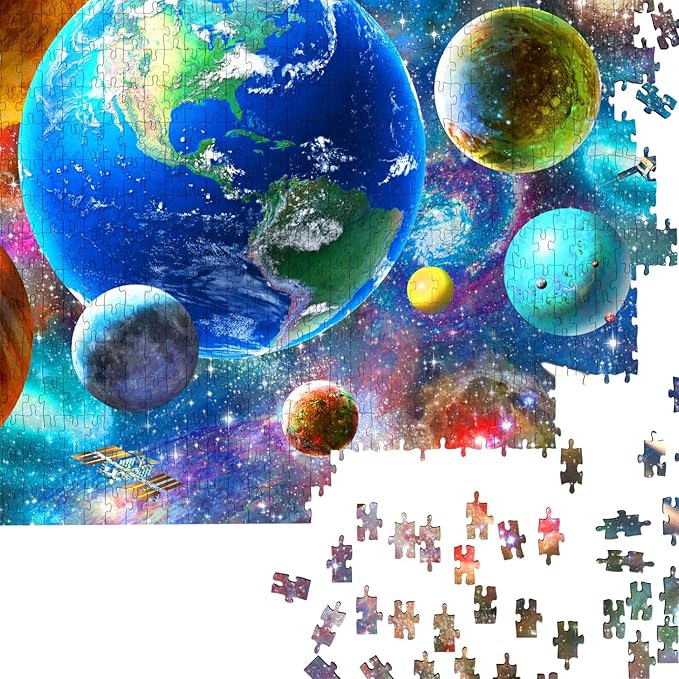 Puzzles for Adults 1000 Pieces - Solar System Jigsaw Puzzles 1000 Pieces, Colorful Planets Outer Space Exploration Puzzle,Impossible Hard Difficult Challenging Universe Puzzle for Family and Friends