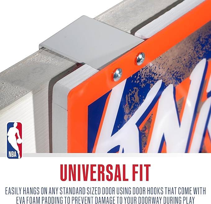 Franklin Sports NBA Team Over the Door Basketball Hoops - Kids Indoor Mini Basketball Hoop + Ball Set - NBA Fan Mini Hoops