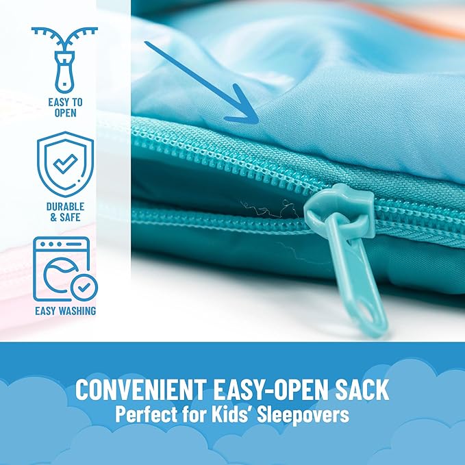Jay Franco Disney Frozen Sparkle Slumber Sack - Cozy & Warm Kids Lightweight Slumber Bag/Sleeping Bag - Featuring Anna and Elsa (Official Disney Product)
