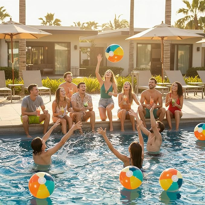 12 Pcs Orange Green Inflatable Beach Balls Bulk for Kid Pastel Jumbo Big Beach Balls Baby Shower Birthday Summer Swimming Party Decorations Favor Water Games(12 Inch)