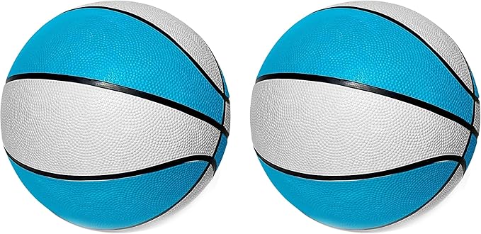 Botabee Official Size Pool Basketball - 9.4" Diameter, Size 7 Waterproof Basket Ball - Textured Grip for in-Water or Outdoor Play - Compatible with Pool Basketball Hoops - White and Blue (Pack of 2)