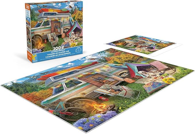 Ceaco - Large Piece Jigsaw Puzzle - Eduard - Camper Holiday - Relaxing and Fun Activity for Adults