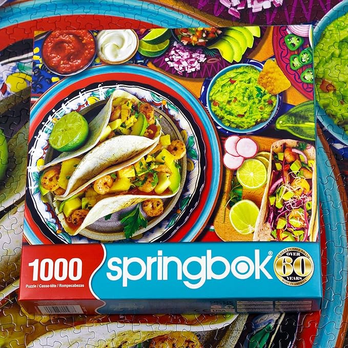 Springbok Taco Table 1000 Piece Jigsaw Puzzle for Adults - Cinco de Mayo Taco Party Theme Great for Game Nights - Finished Size of 30" x 24"
