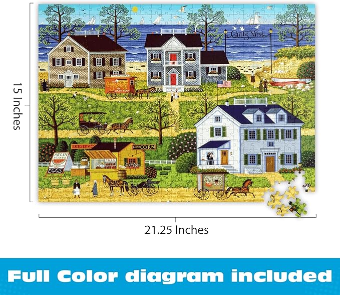 Buffalo Games - Charles Wysocki Gulls Nest 500 Piece Jigsaw Puzzle for Adults - Challenging Puzzle Perfect for Game Nights - Colorful Puzzles – Precision-Cut Pieces, Beautiful Artwork