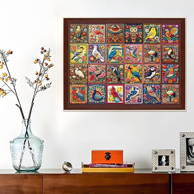 Puzzles for Adults 500 Pieces,Bird Jigsaw Puzzles 500 Pieces,Hummingbird Owl Jigsaw Puzzle for Adult Elderly Animal Puzzles for Men Women with Letters on Back 1:1 Poster Gift Toy 20.5x15 in