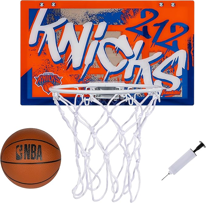 Franklin Sports NBA Team Over the Door Basketball Hoops - Kids Indoor Mini Basketball Hoop + Ball Set - NBA Fan Mini Hoops