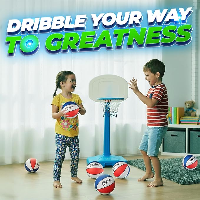 Size 3 Mini Basketballs (3 Pack) - 7-Inch Junior Rubber Basketball Set - Youth Beginner Kids Basketballs for Backyard Pool Parties, Arcade Games, Practice