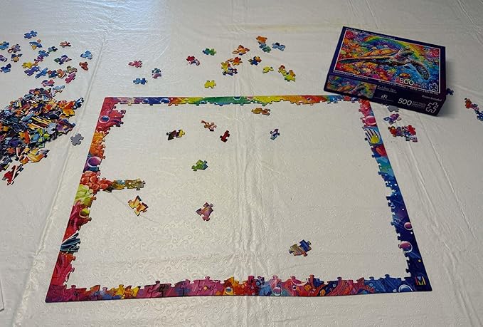 Crown Point Graphics Rainbow Sea Turtle 500 Piece Jigsaw Summer Puzzle, Soft Touch Design, Made in USA