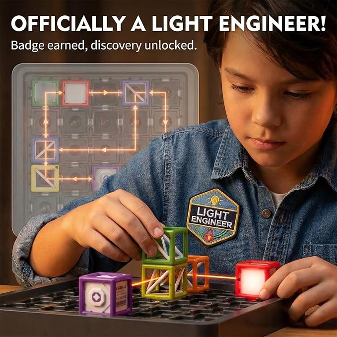 2026 New Laser Maze Reasoning Game, STEM Toys for Ages 8-13 with 60+ Challenges Puzzle Game, Board Games for 8-13 Years Old Children Gift, Learning Education Toys for Space & Logic - 37 Pcs