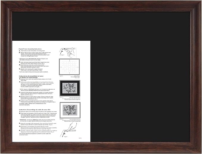MCS 14.25x19.25 Puzzle Frame for Finished Puzzles, Walnut Woodgrain Vertical & Horizontal Wall-Mounted Picture Display for Preservation (1-Pack)