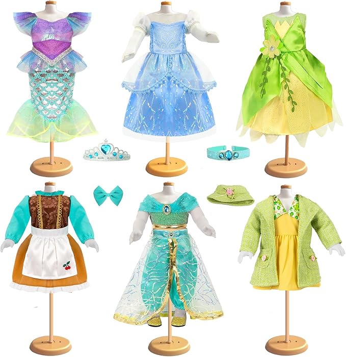 WONDOLL 18 inch Doll Clothes Accessories - 6Pcs Different Fairytale Costume Dress