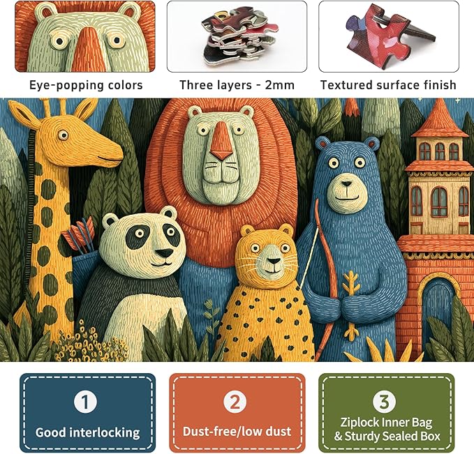 Forest Animal Jigsaw Puzzles for Adults 1000 Pieces, Difficult Puzzles Perfect for Game Night, Great Gift Idea, Size 26.65 x 19.25 in