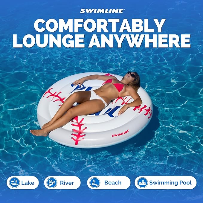 Swimline Inflatable Baseball Ride-On Pool Float