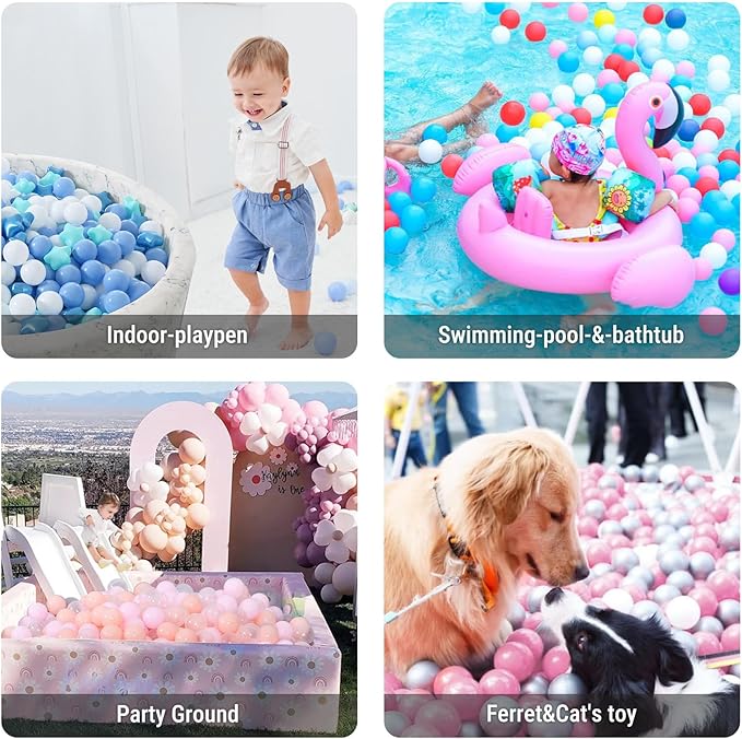 STARBOLO Ball Pit Balls - 100pcs-4colors Crush Proof Plastic Children's Toy Balls Macaron Ocean Balls for Birthday Parties Games Pool