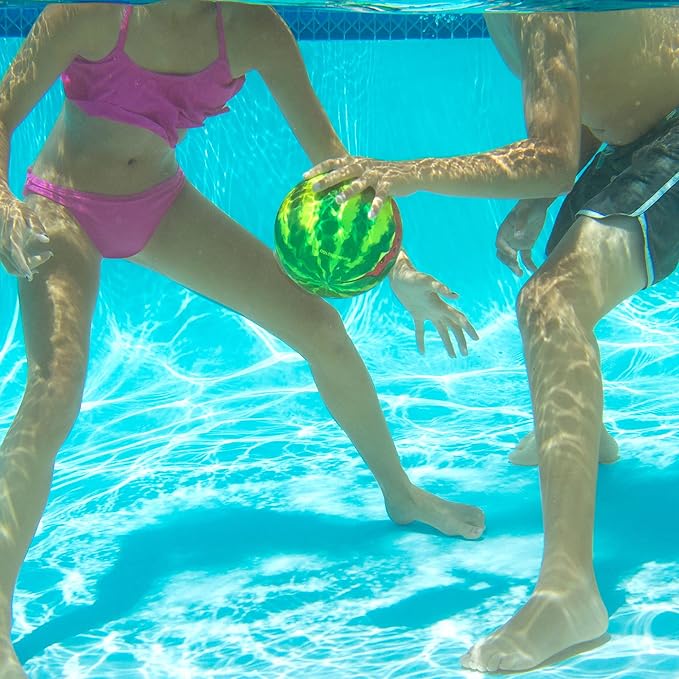 Banzai Melon Madness Pool Challenge Underwater Ball Set with 3 Target Hoops