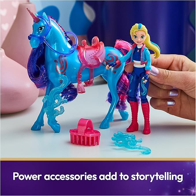 Unicorn Academy, Isabel & River Power of Friendship Set with Translucent Saddle & 2 Power Accessories, Dolls & Unicorn Toys for Girls Ages 4 and up