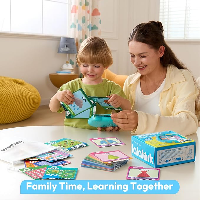 JOVA lalalark Kids Learning Tablet for Toddlers 3-5, 200 Pages Talking Flash Cards with Sight Words & Games, Montessori Learning Toys for Words, Simple Math, Logical Thinking, Easter Basket Stuffer