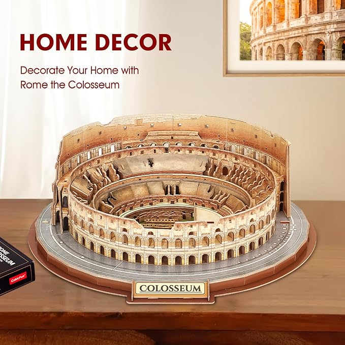 CubicFun 3D Puzzles for Adults Kids New Version Italy Rome Colosseum Jigsaw Puzzle DIY Building Model Kit Birthday Gift for Boys Girls Age 10+, 163 Pieces Easter Gift