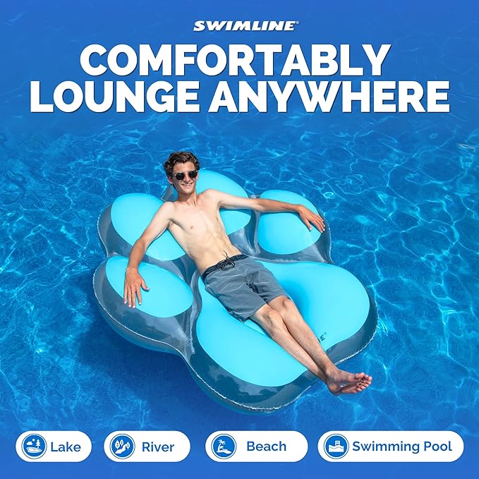 SWIMLINE Original Pet Pawprint Pool Float – Durable Vinyl Lounger for Adults & Teens – Fun Pool Float for Lake, Beach, or Backyard – Easy to Inflate and Store