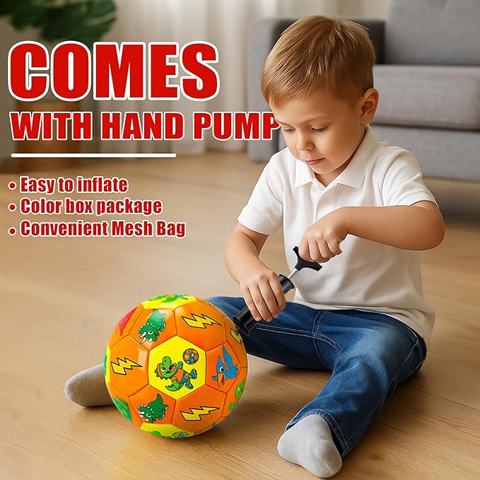 Soccer Ball Size 3,4,5 Two Pack,Classic Indoor Outdoor Soccer with 1 Pump 2 Net Bag and 2 Needle,Long-Lasting for Training, Games, Outdoor & Indoor Play Ideal Gift for Boys Girls Youth Adult