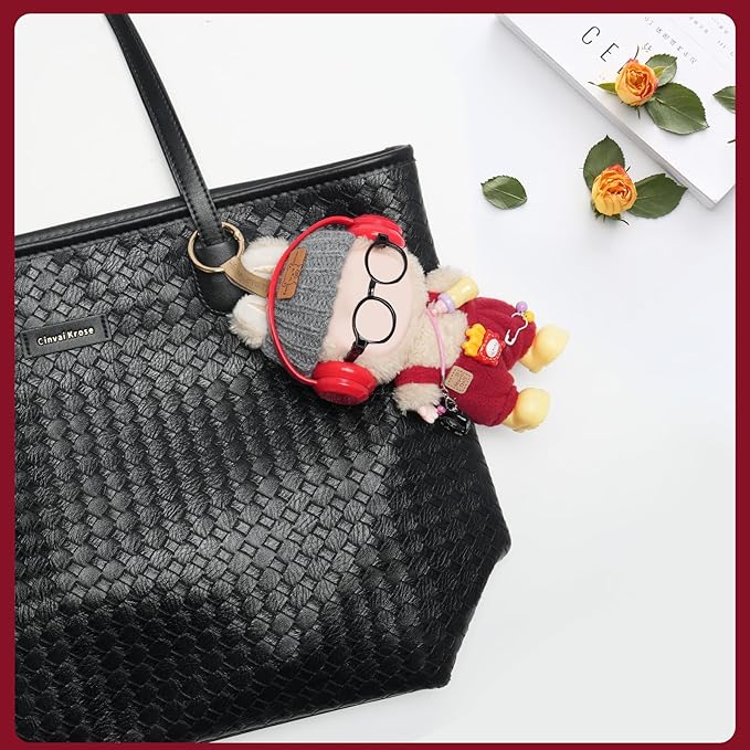 8-Piece Set Dolls Clothes(NO Doll), 17cm Dolls Cute Outfit Accessories, Small Clothes Set for Doll, Gift for Women(Red)