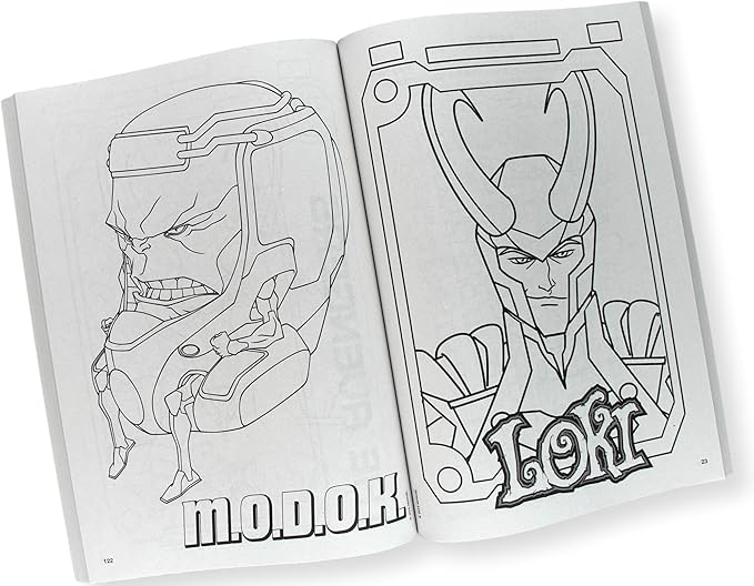 Bendon Avengers Coloring Book Set with Avengers Stickers, Coloring Pages, Reward Sticker Set, and Superhero Door Hanger (Avengers Classic)