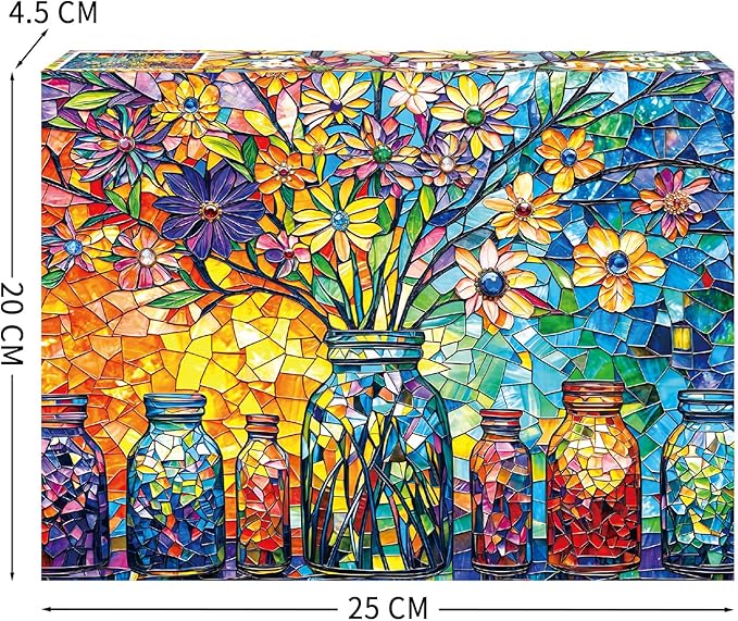 Stained Glass Puzzles Flower of Life Puzzles for Adults 1000 Piece, Jigsaw Puzzles for Adults, Adult Challenging Game Toys, Impossible Puzzle, Family Decoration Puzzle