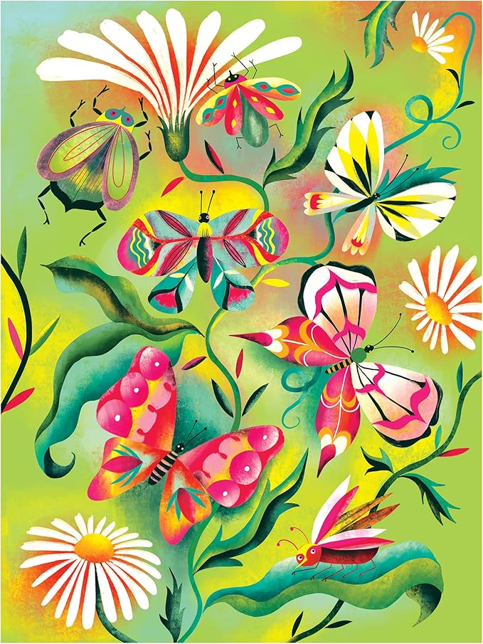 RoseArt - Birds, Butterflies & Blooms 500 Piece Double-Sided Jigsaw Puzzle – Matte & Glossy Sides– Nature Puzzle for Adults – 2-in-1 Puzzle with Poster
